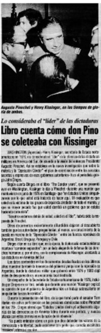 Libro cuenta cómo don pino se coleteaba con Kisinger