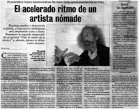 El acelerado ritmo de un artista nómade