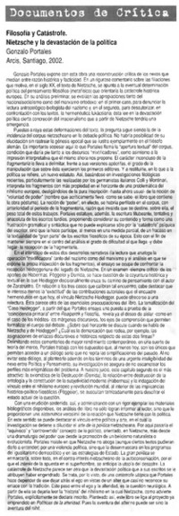 Filosofía y catástrofe Nietzsche y la devastación de la política