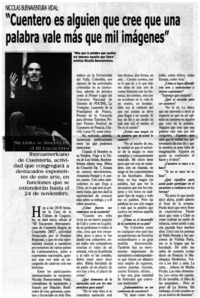 Cuentero es alguien que cree que una palabra vale más que mil imágenes.