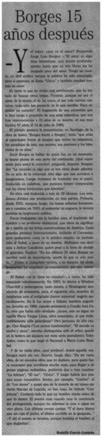 Borges 15 años después