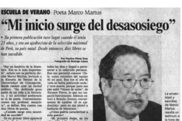 Mi iniciio surge del desasosiego"