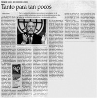 Tanto para tan pocos