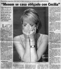"Menem se casa obligado con Cecilia"