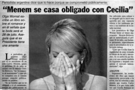 "Menem se casa obligado con Cecilia"