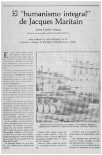 El "humanismo integral" de Jacques Maritain