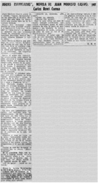 Aguas estancadas", novela por Juan Modesto Castro