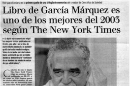Vivir de García Márquez es uno de los mejores del 2003 según The New York Times.