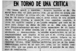 En torno de una crítica