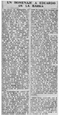 Un Homenaje a Eduardo de la Barra.