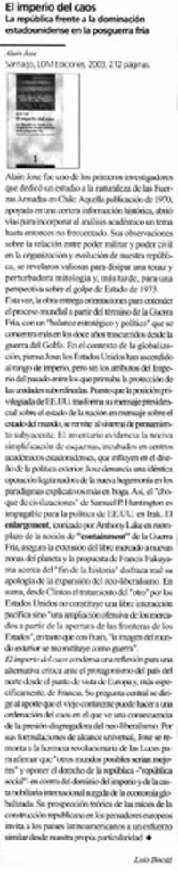 El imperio del caos : la república frente a la dominación estadounidense en la posguerra fría