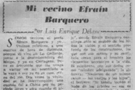 Mi vecino Efraín Barquero