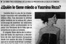 Quién le tiene miedo a Yasmina Reza?