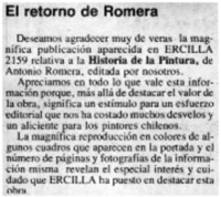 El retorno de Romera