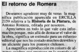 El retorno de Romera