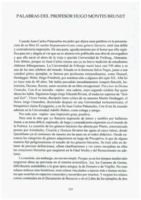 Palabras del profesor Hugo Montes Brunet
