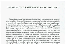 Palabras del profesor Hugo Montes Brunet