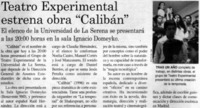 Teatro Experimental estrena obra "Calibán".