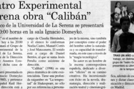 Teatro Experimental estrena obra "Calibán".