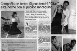 Compañía de teatro Signos tendrá "" esta noche con el público rancagüino