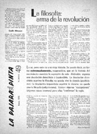 La Filosofía, arma de la revolución.