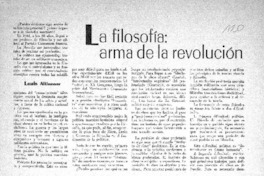 La Filosofía, arma de la revolución.