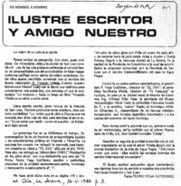 Ilustre escritor y amigo nuestro