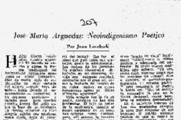 José María Arguedas: Neoindigenismo poético