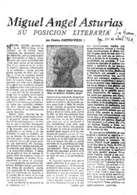 Miguel Angel Asturias su posición literaria