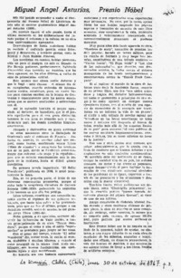 Miguel Angel Asturias, Premio Nobel