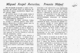 Miguel Angel Asturias, Premio Nobel