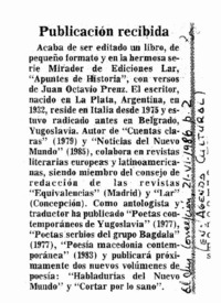 Publicación recibida.