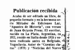 Publicación recibida.