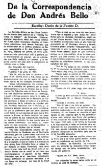 De la correspondencia de don Andrés Bello