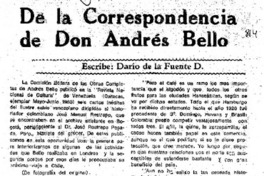 De la correspondencia de don Andrés Bello