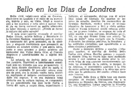 Bello en los días de Londres
