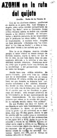 Azorín en la ruta del quijote