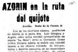 Azorín en la ruta del quijote