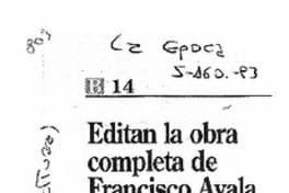 Editan la obra completa de Francisco Ayala.