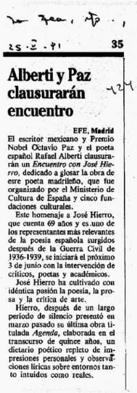 Alberti Paz clausurarán encuentro.