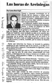 Las horas de Arciniegas