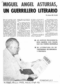 Miguel Angel Asturias, un guerrillero literario