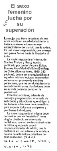 El Sexo femenino lucha por su superación