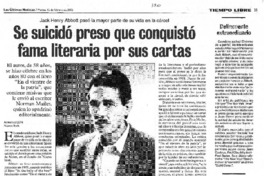 Se suicidó preso que conquistó fama literaria por sus cartas.