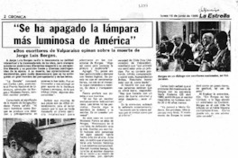 Se ha apagado la lámpara más luminosa de América".