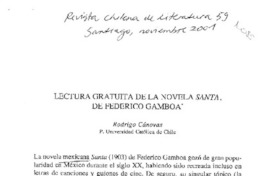 Lectura gratuita de la novela Santa, de Federico Gamboa