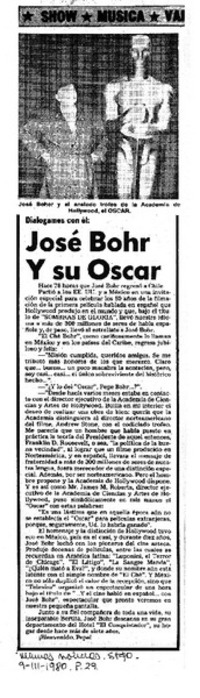 José Bohr y su Oscar.