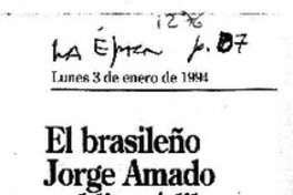 El brasileño Jorge Amado publicará libro en Italia.