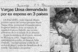 Vargas Llosa demandado por ex esposa en 3 países.