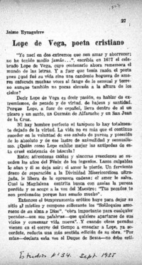 Lope de Vega, poeta cristiano